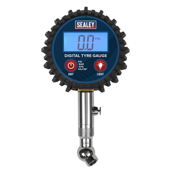Sealey TST001 Digital Tyre Pressure Gauge with Swivel Head & Quick Release