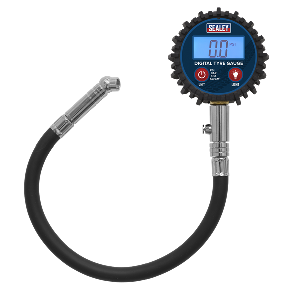 Sealey TST002 Digital Tyre Pressure Gauge with Push-On Connector