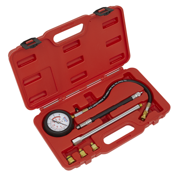 Sealey VSE300D Petrol Engine Compression Tester Deluxe Kit 6pc