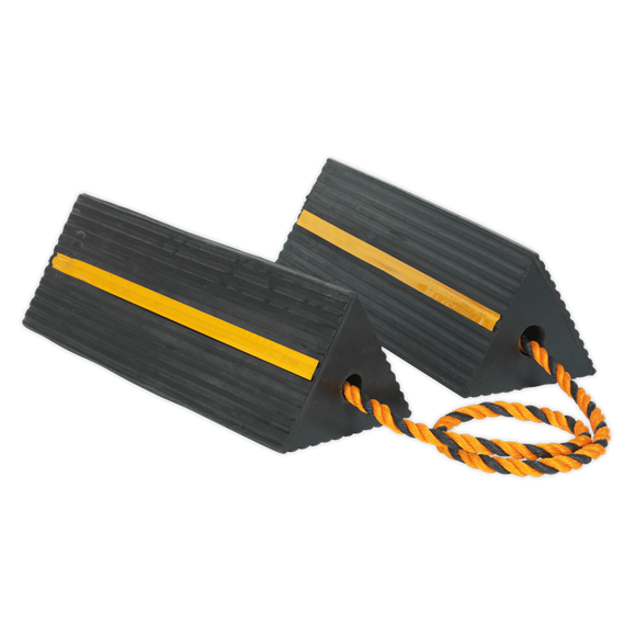 Sealey WC11 Heavy-Duty Rubber Wheel Chocks 8kg - Pair