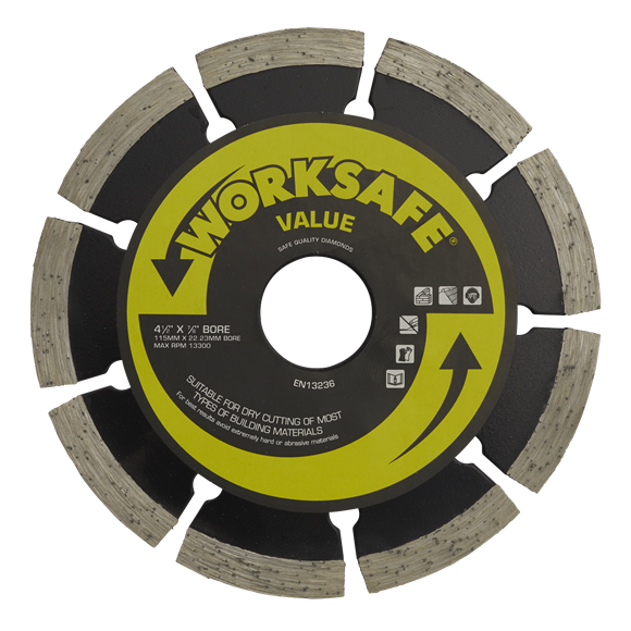 Sealey WDV115 Ø115 x 22mm Value Diamond Blade