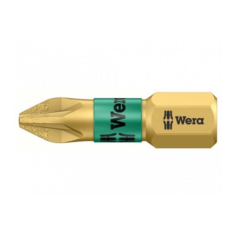 Wera 056702 BDC Pozidriv BiTorsion PZ2 Bit Diamond Coated Tip
