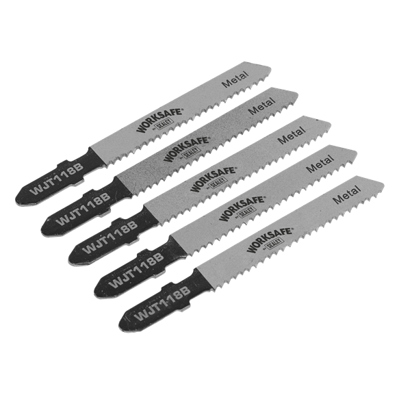 Sealey WJT118B Jigsaw Blade Metal 55mm 12tpi - Pack of 5