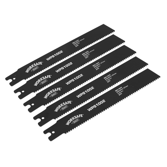 Sealey WPS1002 Pipe Saw Blade 200 x 25 x 1.7mm 8tpi - Pack of 5