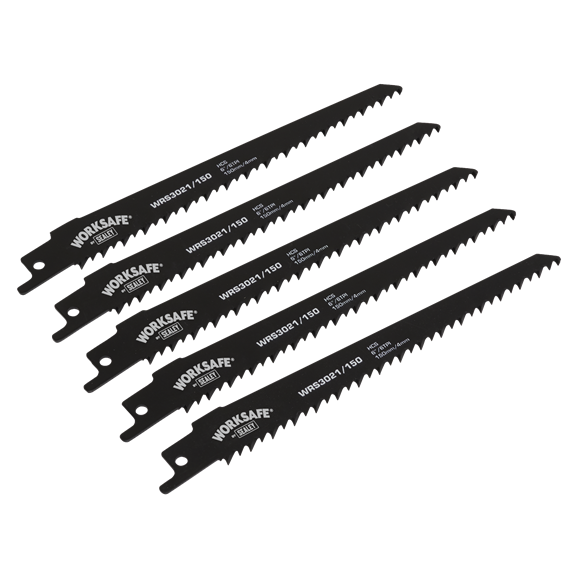 Sealey WRS3021/150 Reciprocating Saw Blade 150mm 6tpi - Pack of 5