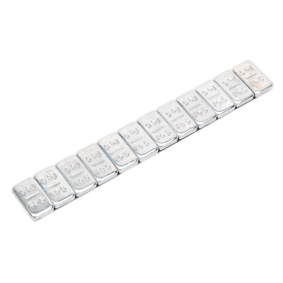 Sealey WWSA5 Wheel Weight 5g Adhesive Zinc Plated Steel Strip of 12 Pack of 100