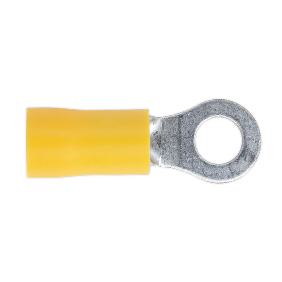 Sealey YT18 Easy-Entry Ring Terminal Ø5.3mm (2BA) Yellow Pack of 100