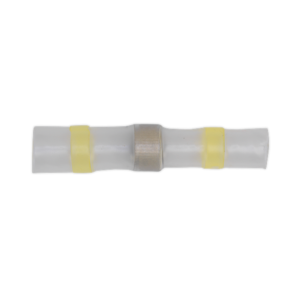 Sealey YTSSB25 Heat Shrink Butt Connector Solder Terminal 12-10 AWG Yellow Pack of 25